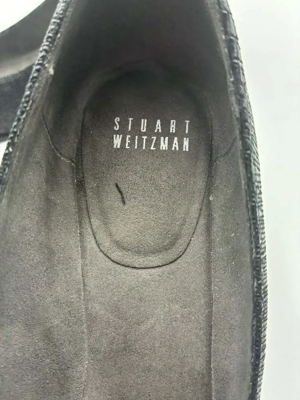 Stuart Weitzman Black Textured Wedge Pumps Size 7.5M - Picture 3 of 5